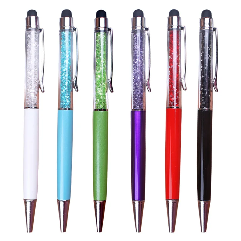 6 Pcs/Set 2-In-1 Stylus Pen Crystal TouchScreen Ballpoint Pens for Writing School Office Stationery JR Deals | Компьютеры и офис
