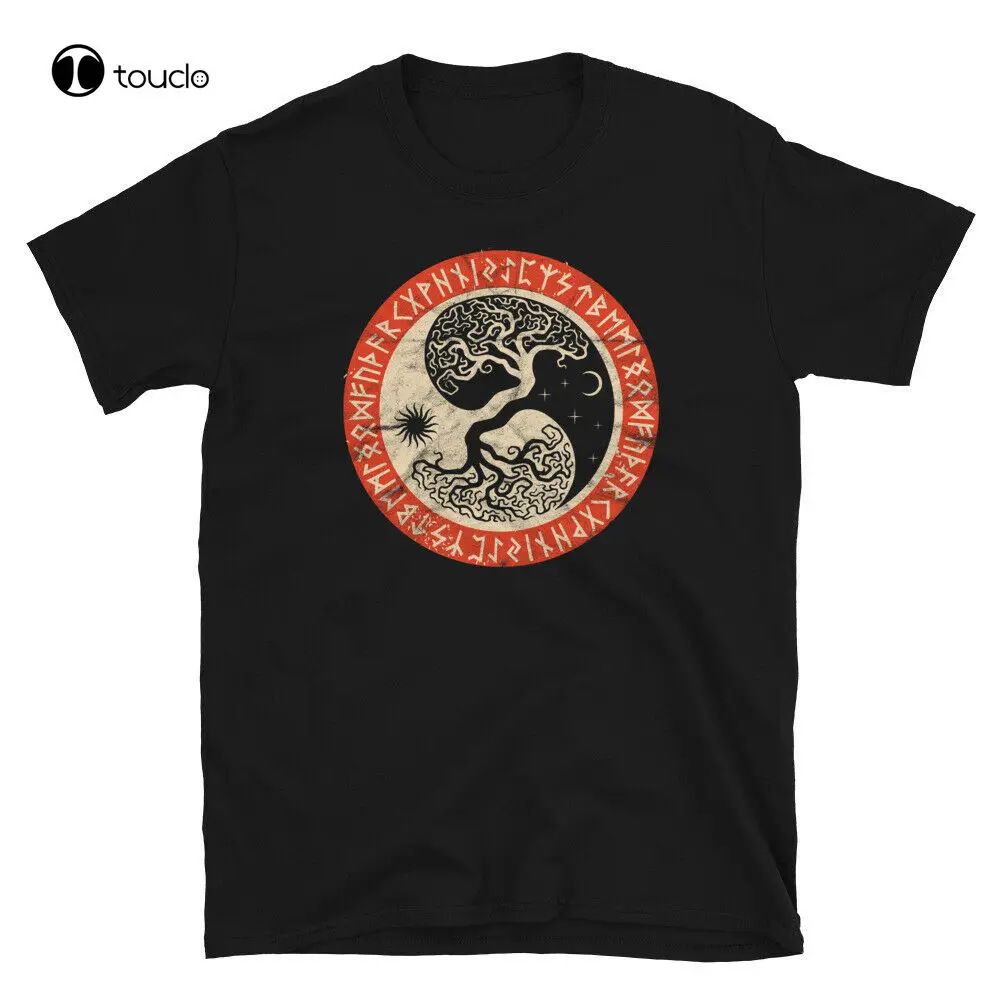 

Yggdrasil Midgard Viking Tree Odin Edda Thors Valhalla Norse Design T-Shirt Tee Shirt Custom aldult Teen unisex unisex