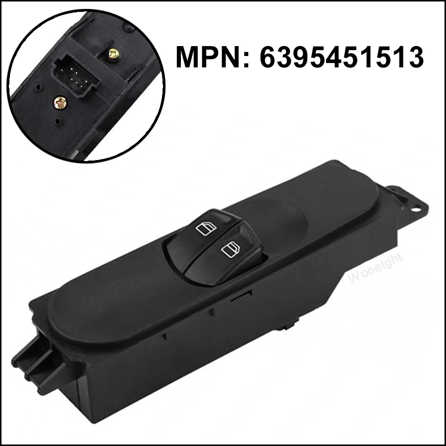 

Кнопка переключателя Wooeight 6395451513 Black Window Master A6395451513, подходит для Mercedes Vito W639 Viano W639, начиная с 2003 г.