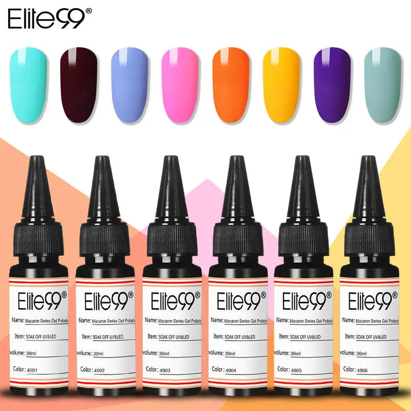 

Elite99 Macaron Gel Polish Lacquer Soak Off UV LED Varnish Primer Gel Polish Beauty Salon Pedicure Manicure Nail Arts 30ML