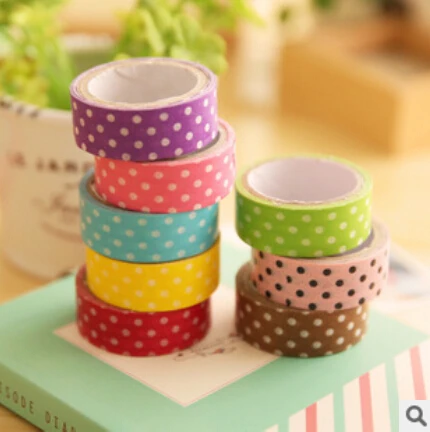

1PCS 8 colors Polka Dots Masking Tape Washi Adhesive Stationery Decorative DIY Cute Cartoon Scrapbooking