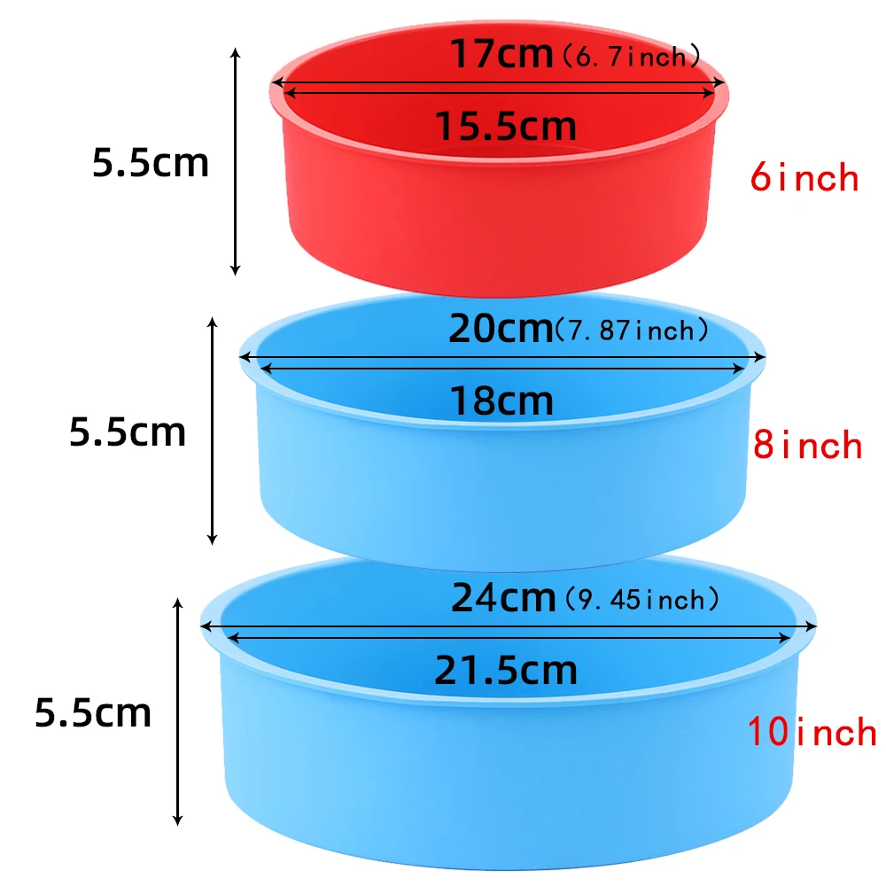 3 шт./компл. форма для круглых тортов силиконовая Мусса мороженого конфет