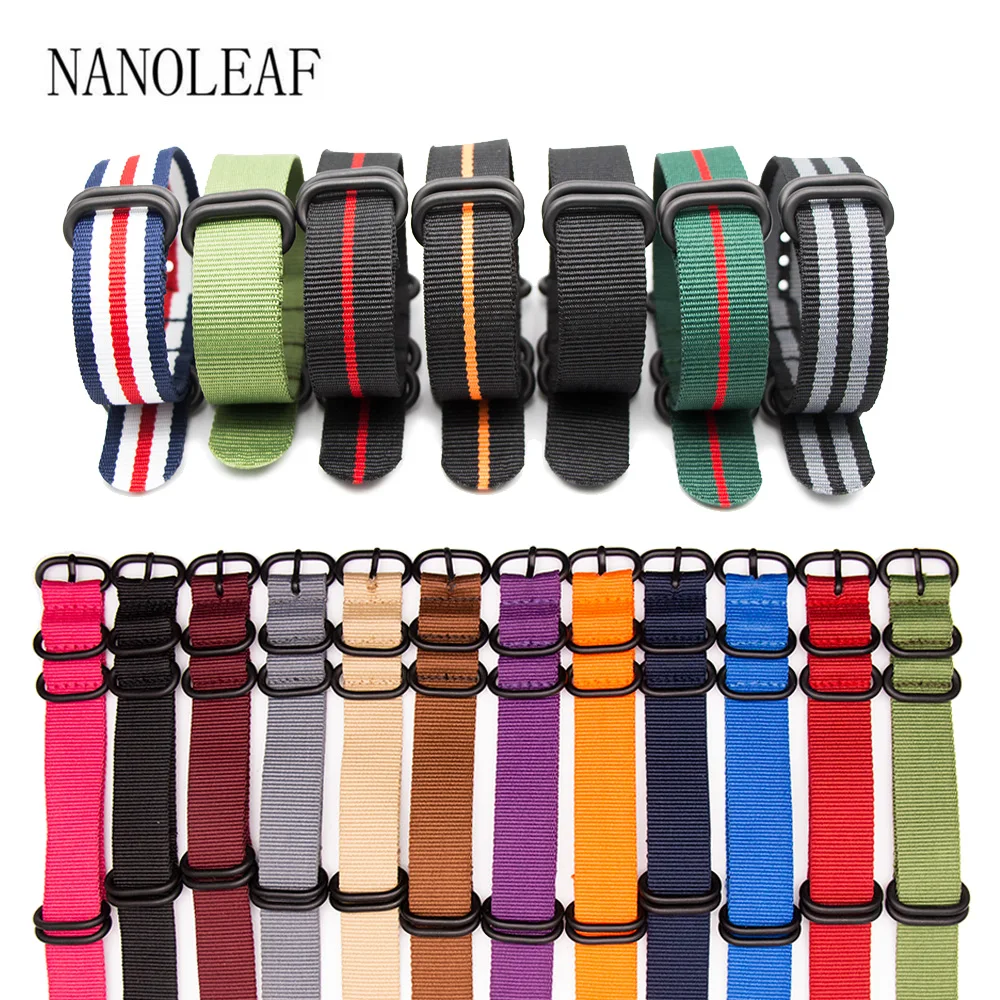 Ремешок Многоцветный Полосатый для мужских часов нейлоновый сменный Браслет в