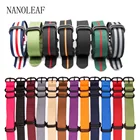 Ремешок мужской спортивный в стиле милитари, сменный нейлоновый браслет с черной пряжкой-кольцом, разные цвета, 18 мм 20 мм 22 мм 24 мм