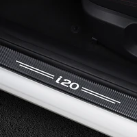 4pcs car door plate scuff protection door step decoration stickers for hyundai i20 carbon fiber door sill protector accessories