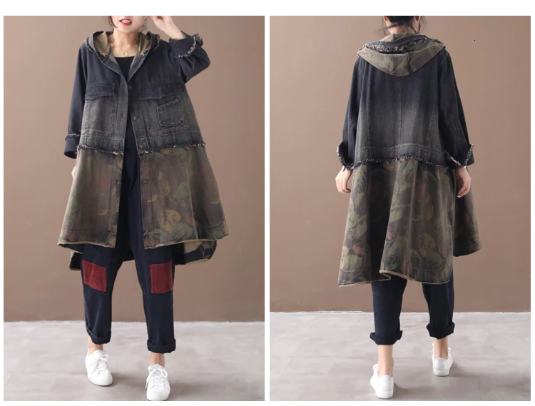 Max LuLu Осенняя модная одежда женская панк уличная Женская Лоскутная джинсовая куртка с капюшоном винтажные ветровки с принтом