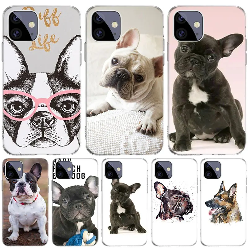 

French Bulldog Dog Case for Apple iPhone 12 11 Pro SE 2020 X XR XS Max 7 8 6 6S Plus 5 5S Silicone Phone Cover Coque