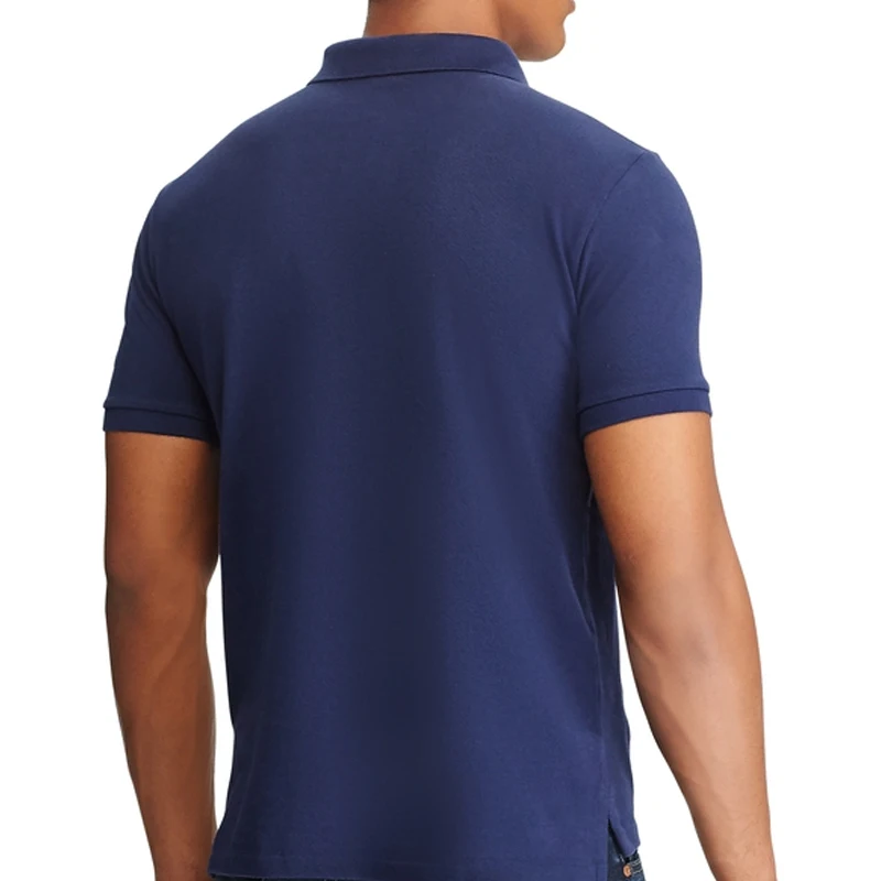 Высококачественные летние мужские рубашки-поло из 100% хлопка повседневная