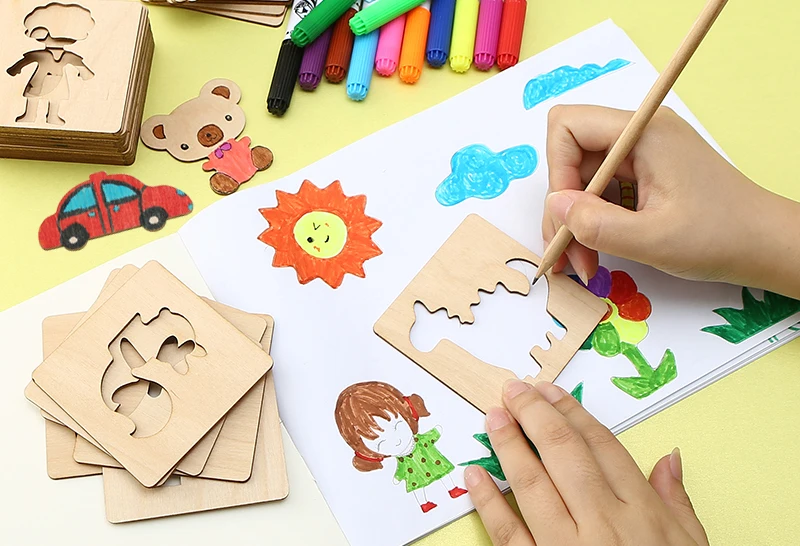 

graffiti boys and set Children Baby Learning Drawing Tools For Graffiti Boys And Girls Painting Template Set Cartoon Toys 2020