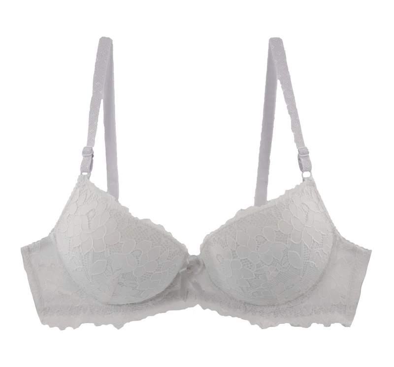 White Plusgalpret Sexy ABCD Cup Bras for Women Floral Lace Embroidery Bra Push Up Underwired Bh Intimates Female Underwear - Цвет: White
