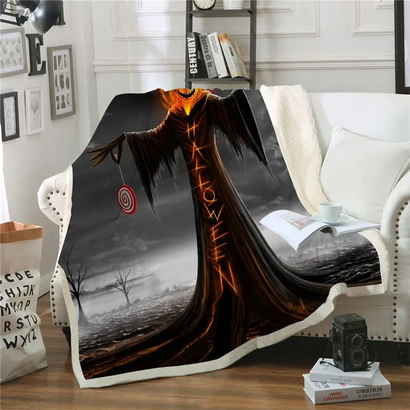 Одеяло из микрофибры модное покрывало шерпы для Хэллоуина аниме взрослых