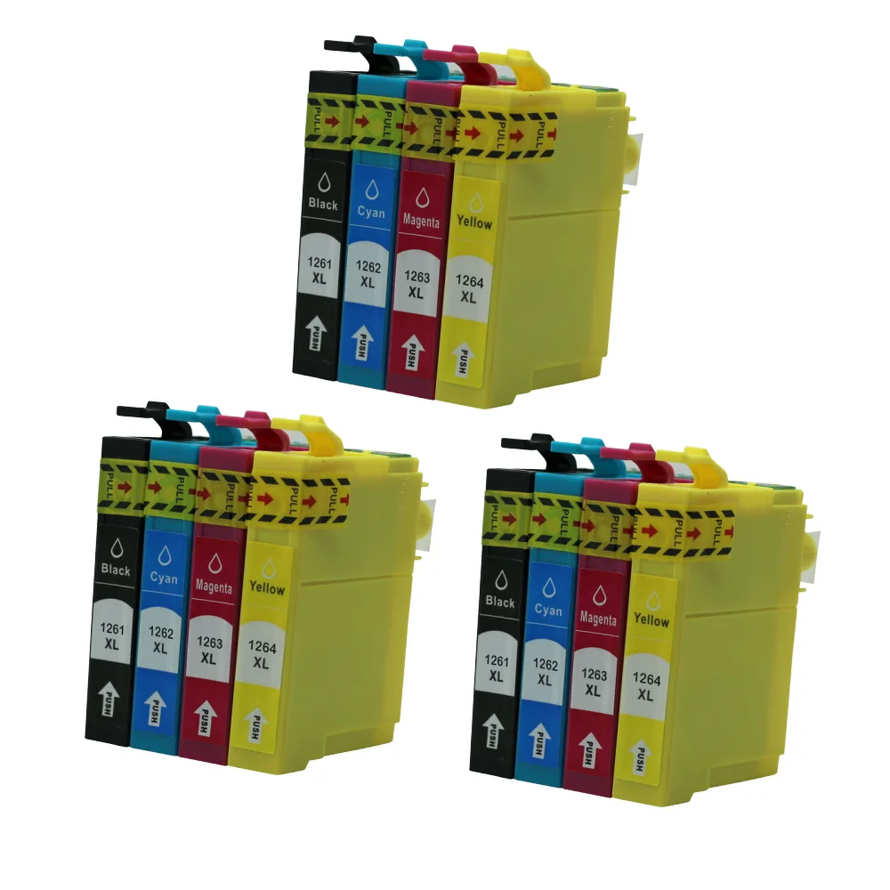 Чернила 12PK T1261 совместимы с Epson NX330 NX430 WorkForce 435 520 545 630 633 635 645 845 840 WF 3520/3540/7510/ 7520