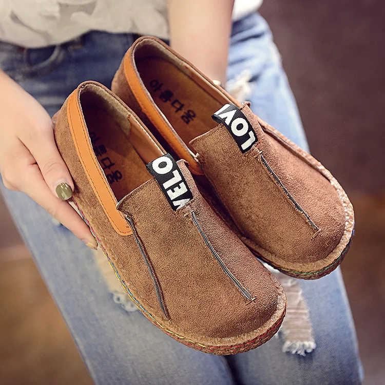 Кожаные повседневные лоферы обувь на плоской подошве женские кроссовки замшевые