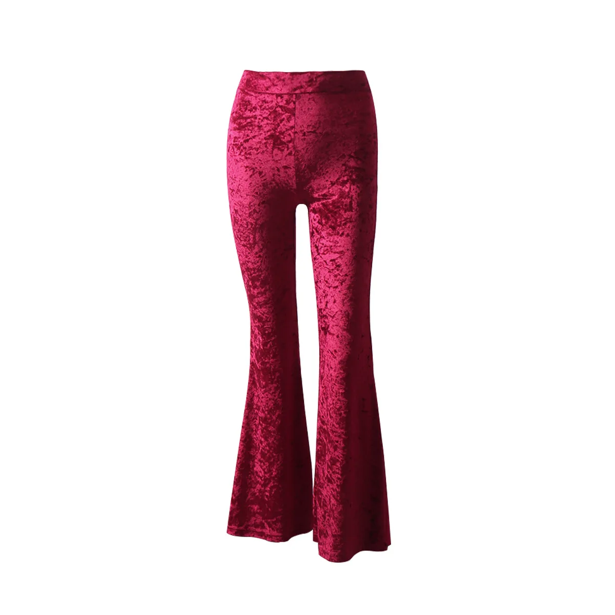 

high waisted velvet casual wide leg pants