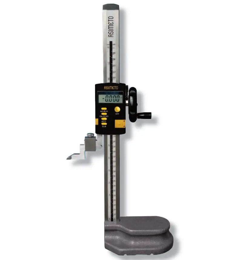 

ASIMETO Single Beam Digital Height Gauges with Hand Wheel Measuring Range 0-300mm/12" Accuracy 0.04mm 626-12-0