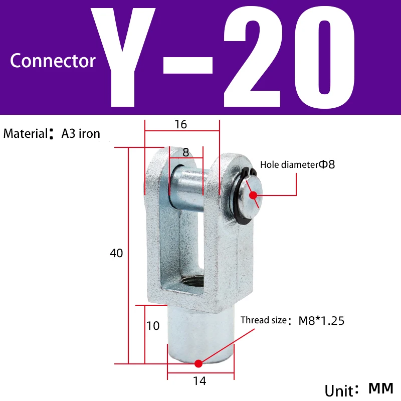 

SC Standard Cylinder Connector Installation Accessories MAL Mini Cylinder Connector Accessories Y-Type Connector Fixing Bracket