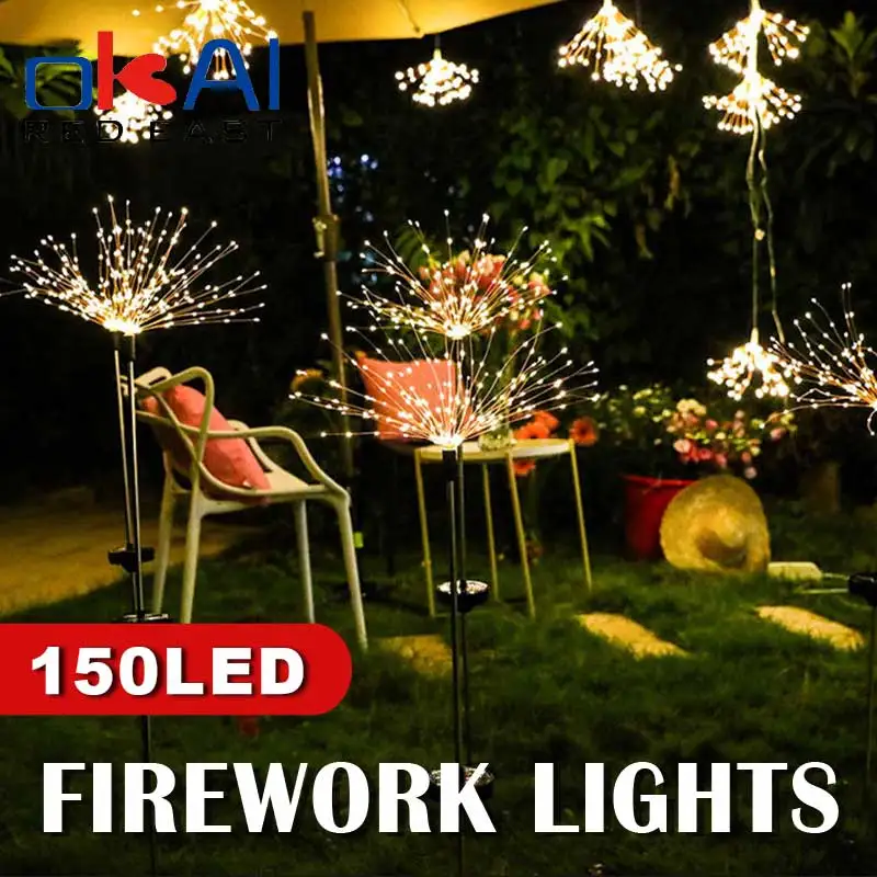 

LED Outdoor Solar Firework Lights Fairy Garland Light String Birthday Party Wedding Decor for Home Garden//Lawn/Street Lighting.