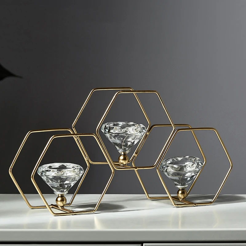 Маленький креативный скандинавский подсвечник роскошный геометрический