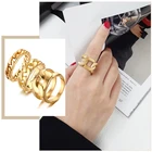 Шикарные женские обручальные кольца шириной 5714 мм, цепочка с кубинским звеном, золотого цвета, из нержавеющей стали, подарки для нее, минималистичные украшения