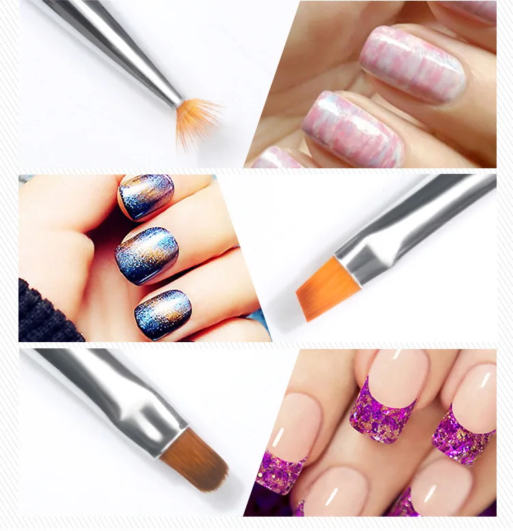 

Professional Nail Art Brushes For Manicure Rhinestone Acrylic Paint Nail Brush Set UV Gel Polish Nails Lining Pen Gradient Brush
