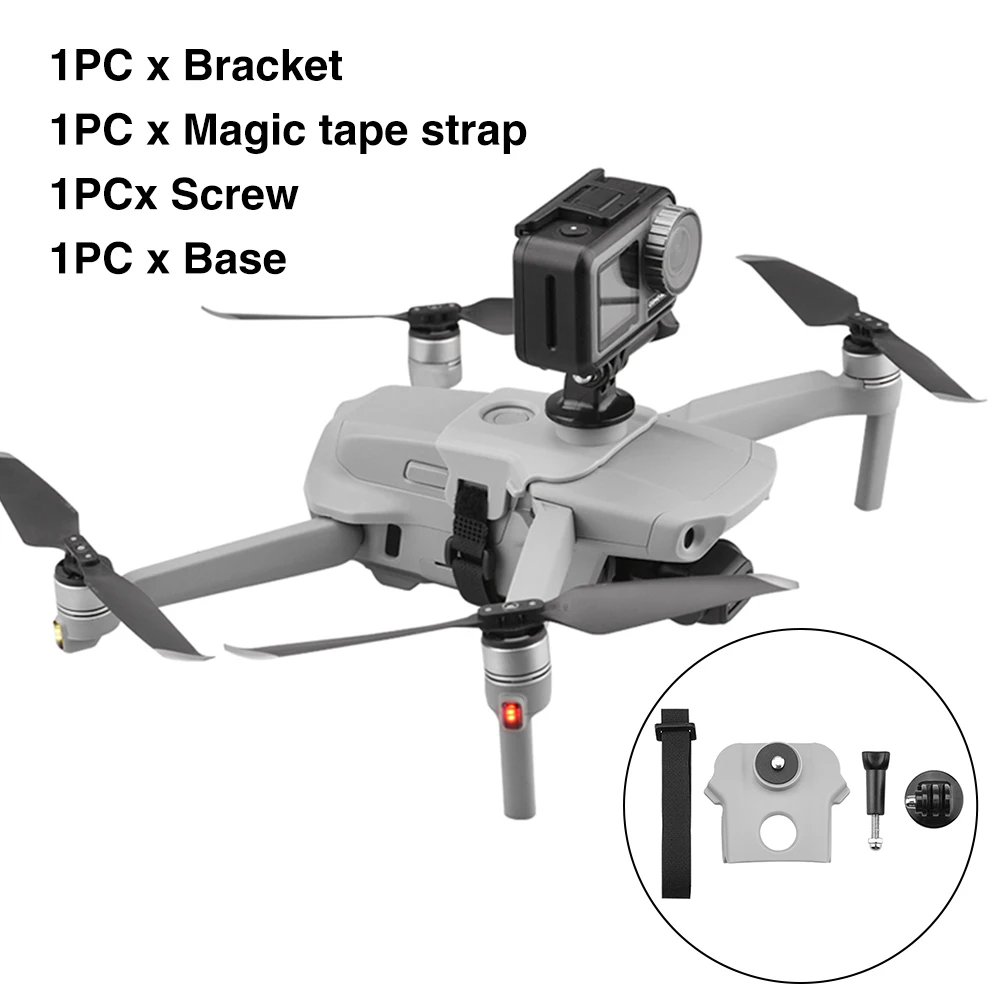 

Fill Light Bracket Kit Anti Scratch Easy Install Durable Action Camera Storage Holder Top Extension Mount For DJI Mavic Air 2
