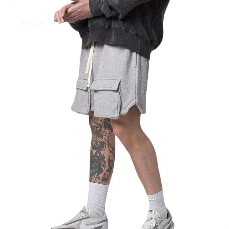

Overalls Summer New Shorts Male Korean Style Trendy Brand Loose Straight Multi-pocket Five-point Pants Men Clothing
