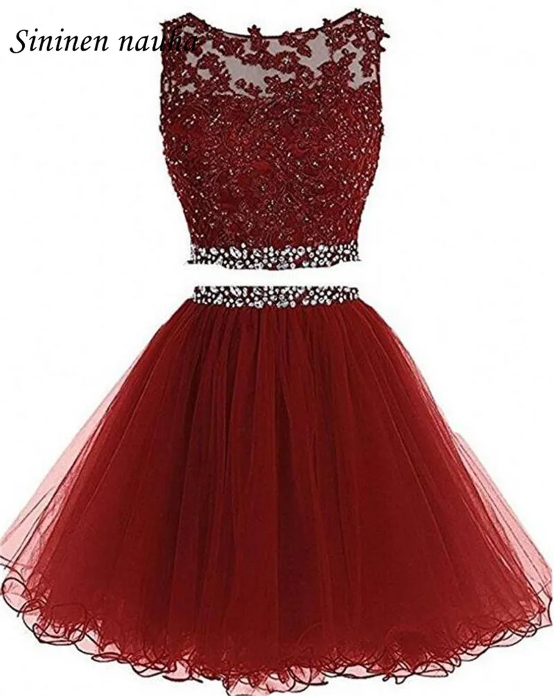 Короткое вечернее платье для выпускного вечера 2 шт. коктейльное A Line с фатиновой