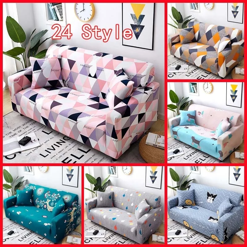 

New Style1/2/3/4 Seaters Fashion printed Slipcovers Sectional Elastic Stretch Sofa cushion Cover L Shape Armchair Sofa Cover