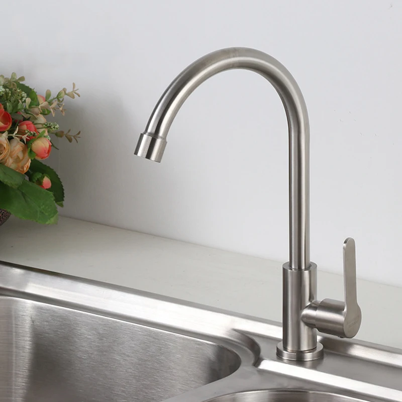 Классический кухонный кран смеситель для раковины с поворотным носиком