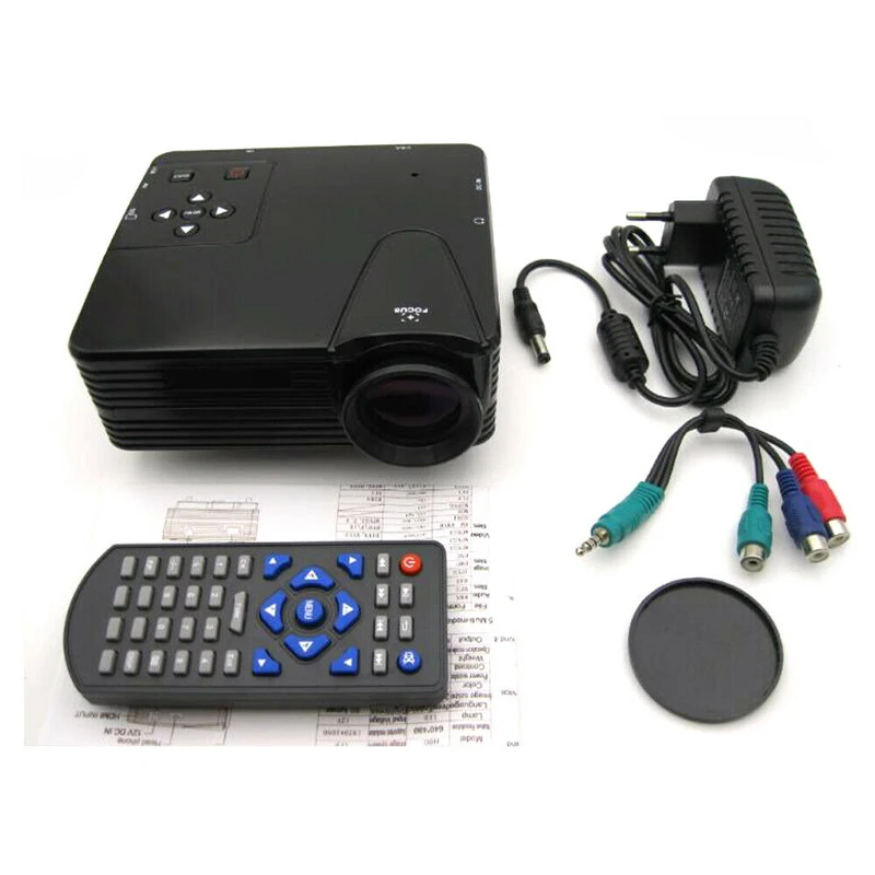 Brilhante e Claro Cinema em Casa Projetor Portátil Mini Pixels hd Completo Mais Led Projeção Ortográfica Vídeo Teatro H80 1080p