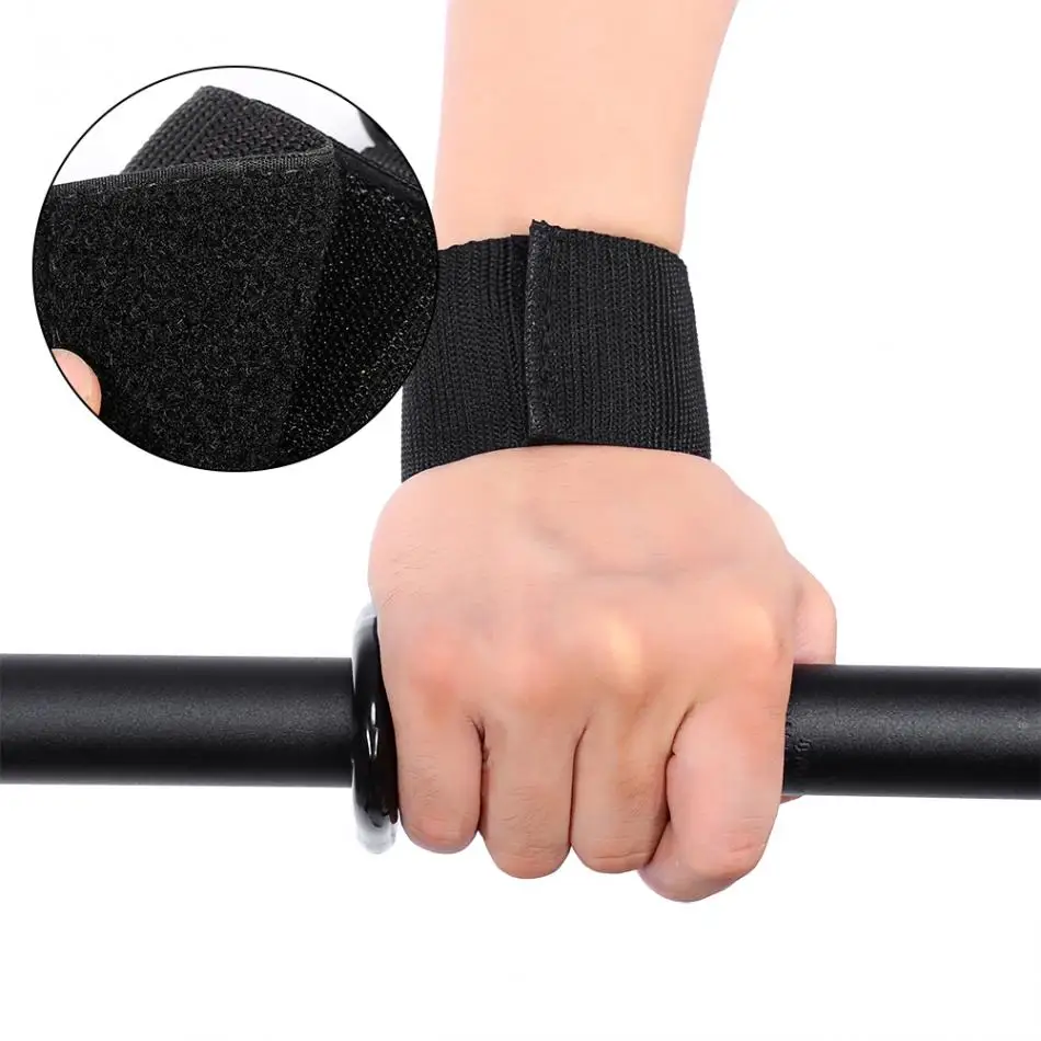 

Wrist Support Protection Black Training Wrist Support Bandage Straps Hook Gym Hook Grips Protection Supports Posture Corrector