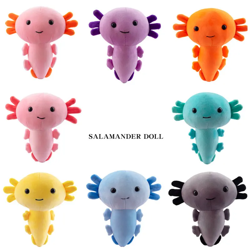 

1PCS Kawaii Salamande Plush Toy Soft Stuffed Animals Plushie Halloween Axolotl Doll Baby Sleeping Pillow Kids Girls Gift