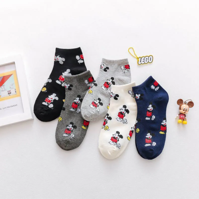 Harajuku/Хлопковые женские короткие носки с героями мультфильмов Невидимые для