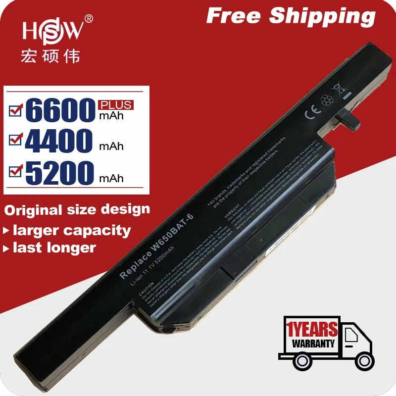 Специальная цена батарея для Clevo W650BAT-6 6-87-W650-4E42 W650SJ HASEE K590C-I3 K610C-I5 K650D K570N K590C