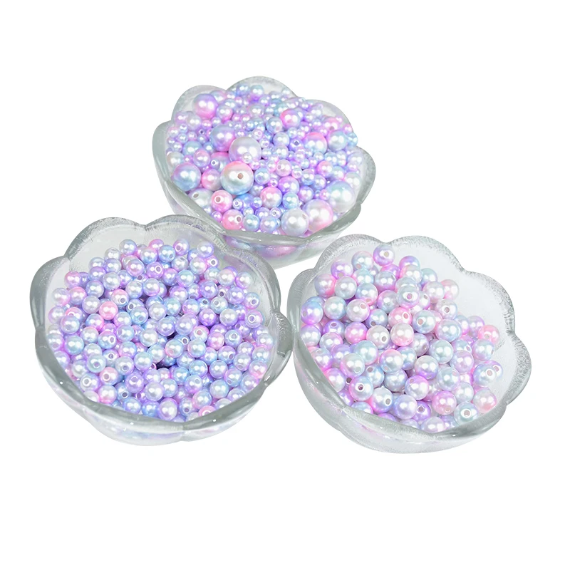 

25-200Pcs 6/8/10/12mm round ABS Gradual Pearl Plastic beads DIY Craft Scrapbook Jewelry Making home Decorative accessories