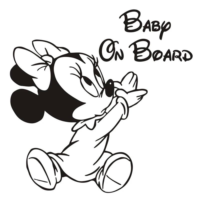 

Car Sticker Funny Cartoon BABY ON BOARD Rearview Mirror Window Bumper Cute Waterproof Exterior Accessories KK Vinyl Decal 15cm