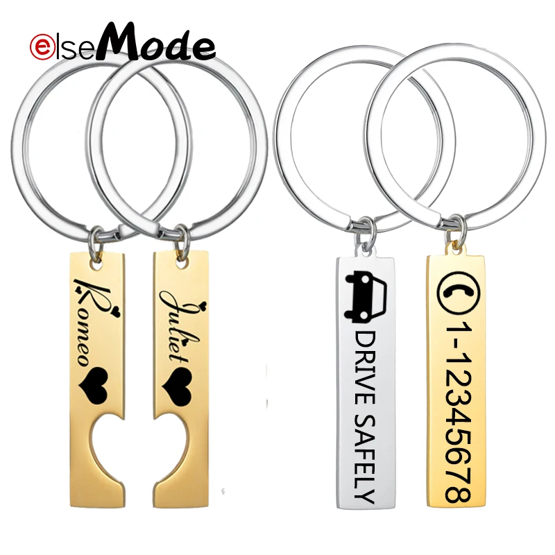 Персонализированная идентификационная бирка Elsemode брелок из нержавеющей стали с