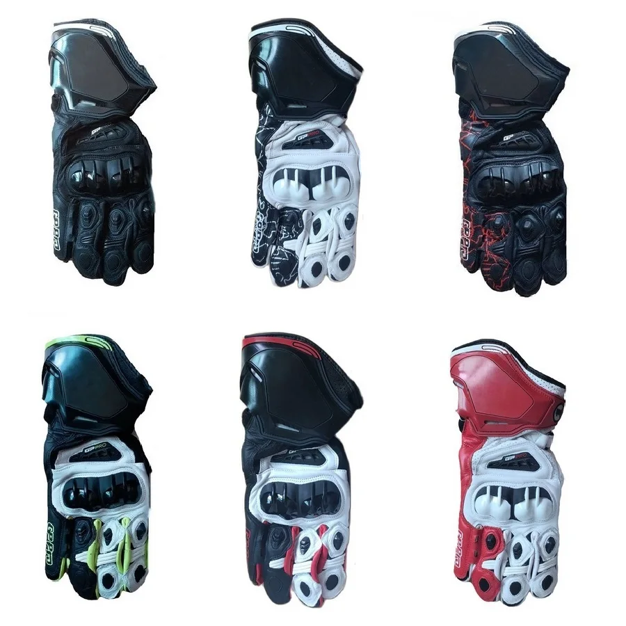 

New 8 Colors 100% Genuine Leather GP PRO Motorcycle Long Gloves Racing Driving Motorbike Original Cowhide Motocross Gloves