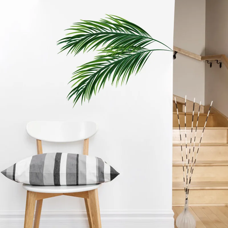 

creative simple leaves Wall Sticker Living Room Border Home Decor Removable Wallpaper Corner Wall Background Stickers