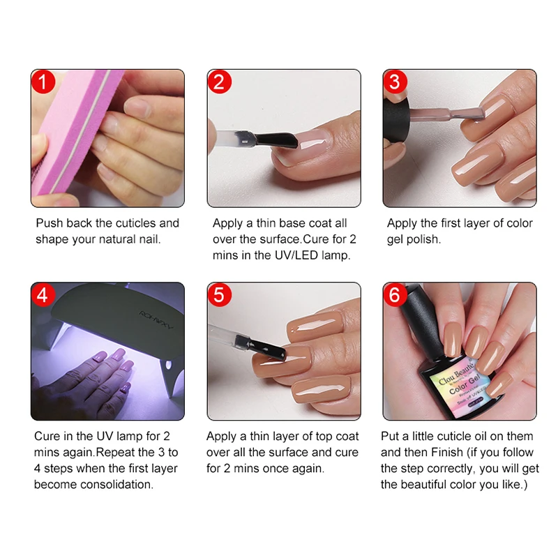 

Clou Beaute 2pcs/set Nail Art Gel Nail Nude Color Soak Off UV LED Salon Design Need Base top Manicure Paint Hybrid Nails Gel