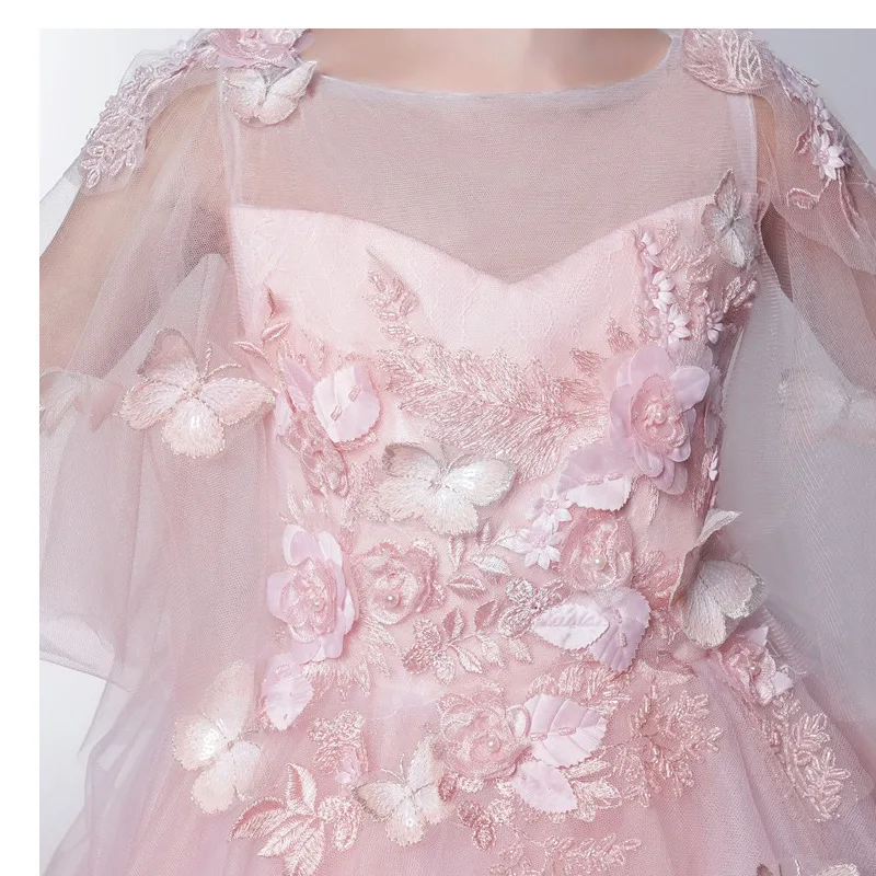Mingli Tengda/маленькие платья принцессы с цветочным узором для девочек Розовое