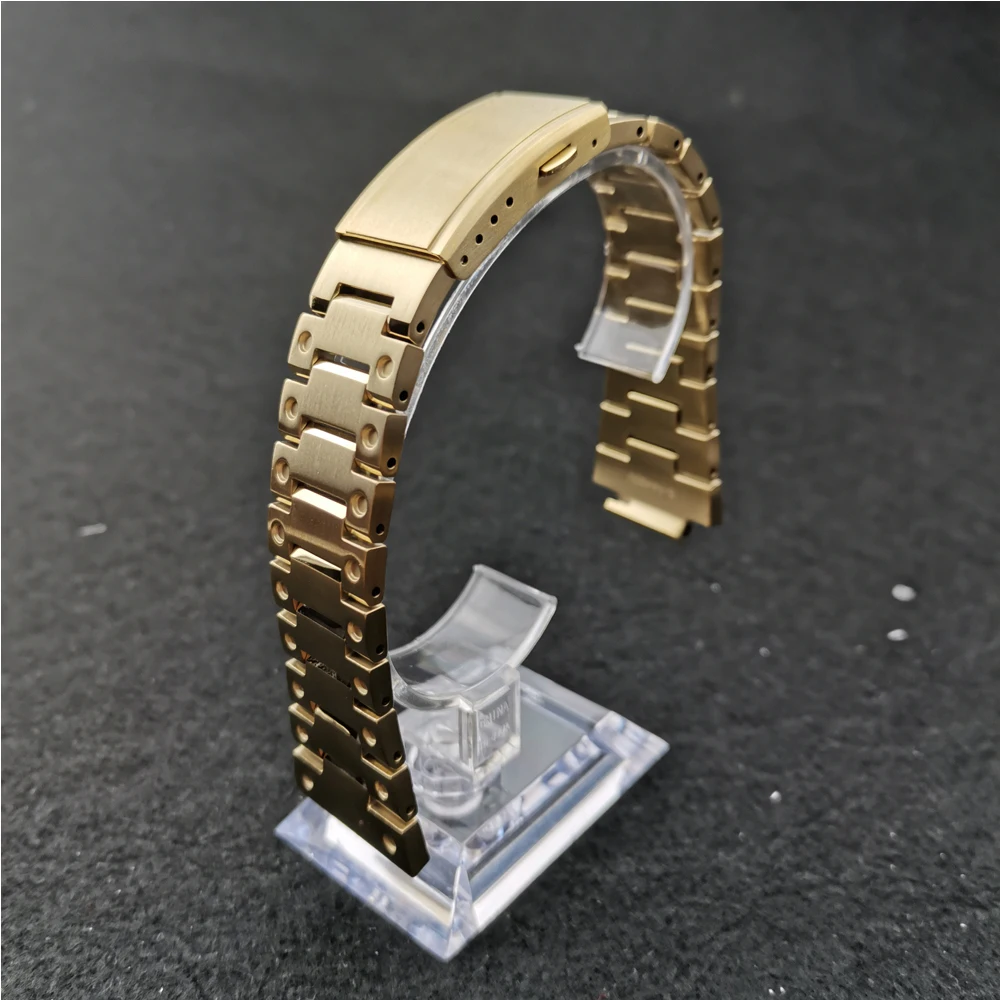 Gold watch bands Ремешки для наручных часов из нержавеющей стали, Ремешки для наручных часов, Ремешки для наручных часов, браслет для DW5600 GMW5610 GW5000, Прямая поставка - Цвет ремешка: Gold watch bands