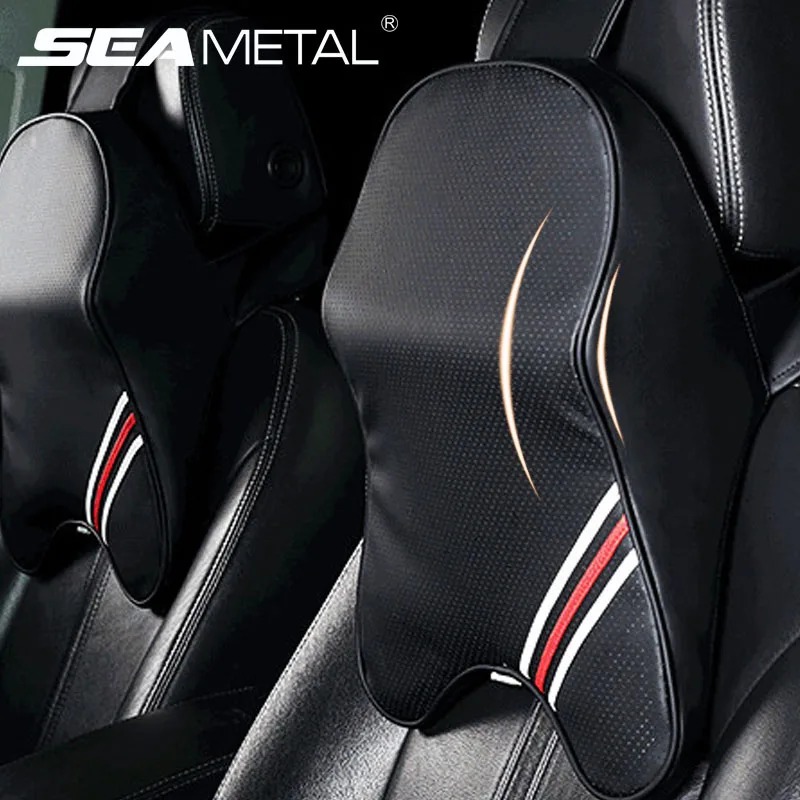 Подушка для автомобильного подголовника из ПУ кожи подушка шеи хлопка с эффектом