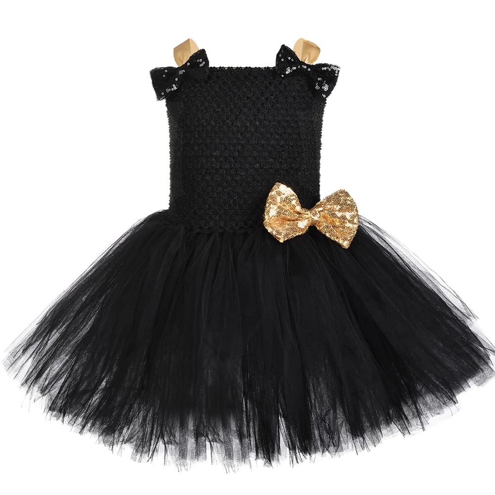 Платье-пачка для девочки с бантом повязкой на голову королева принцесса пчела