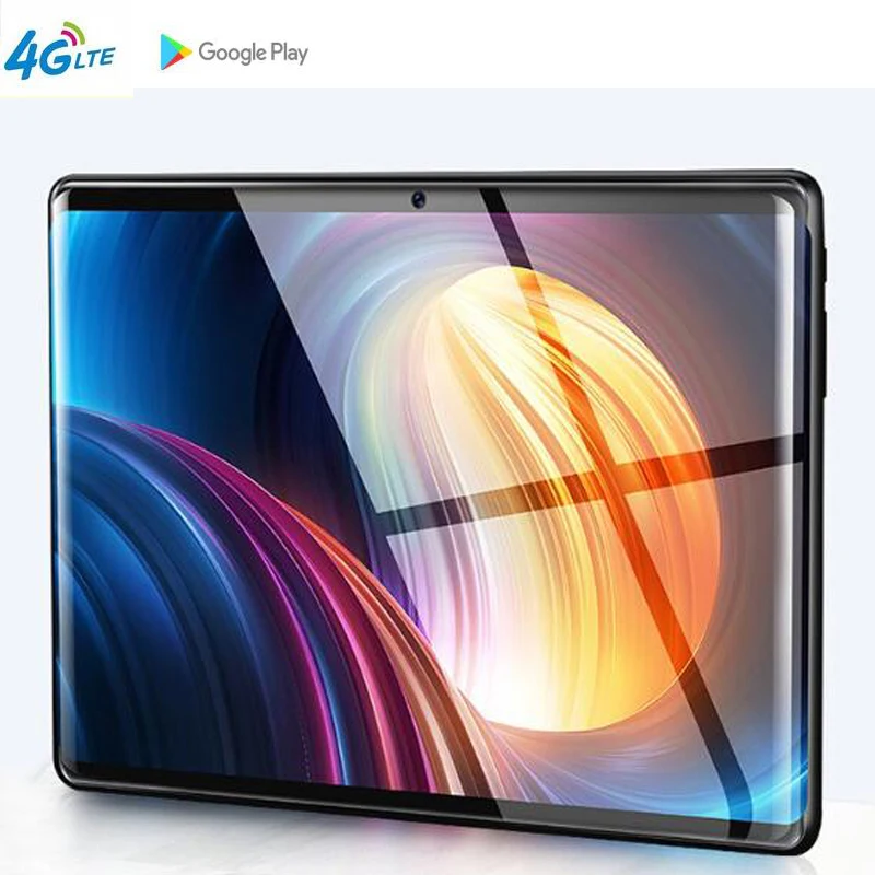 Планшет с экраном 10 1 дюйма 2.5D ядер 8 ГБ 128 Гб ПЗУ две sim-карты 4G LTE 0 МП gps Android 9 google ips