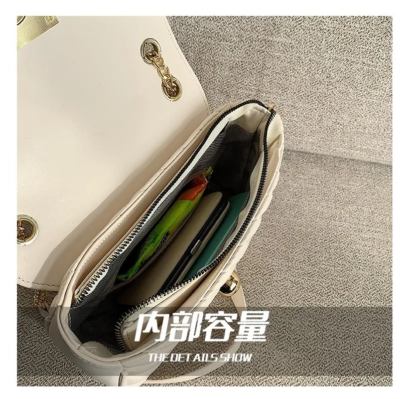 

High-end 2021 spring women's new trendy chain messenger bag Western style fashion one-shoulder personality small square bag