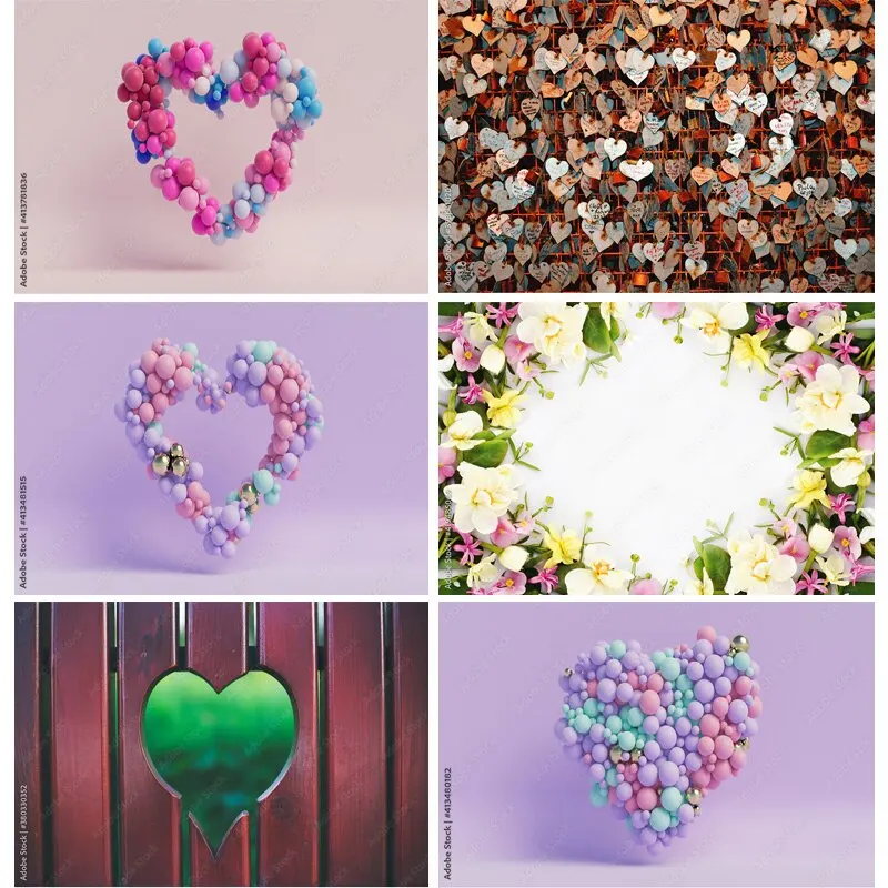 

Vinyl Custom Valentine Day Photography Backdrops Prop Love Heart Rose Wall Photo Studio Background 21126 QRJJ-06
