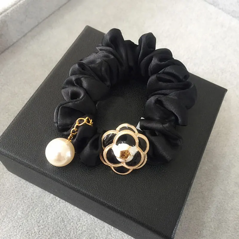 Новые камелии лента для волос с кисточкой жемчуг модная резинка аксессуары