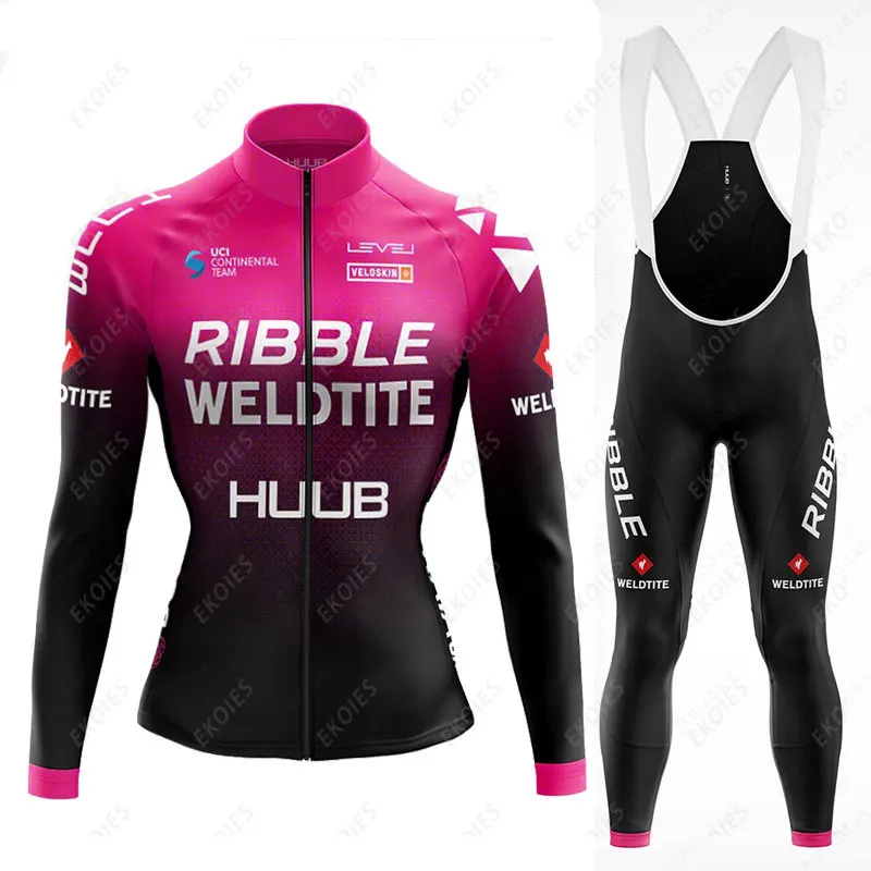 

Women Cycling Jerseys 2021 HUUB Team Spring Long Sleeves Bicycle Clothes Breathable Maillot Ciclismo Mujer MTB Road Cycling Suit