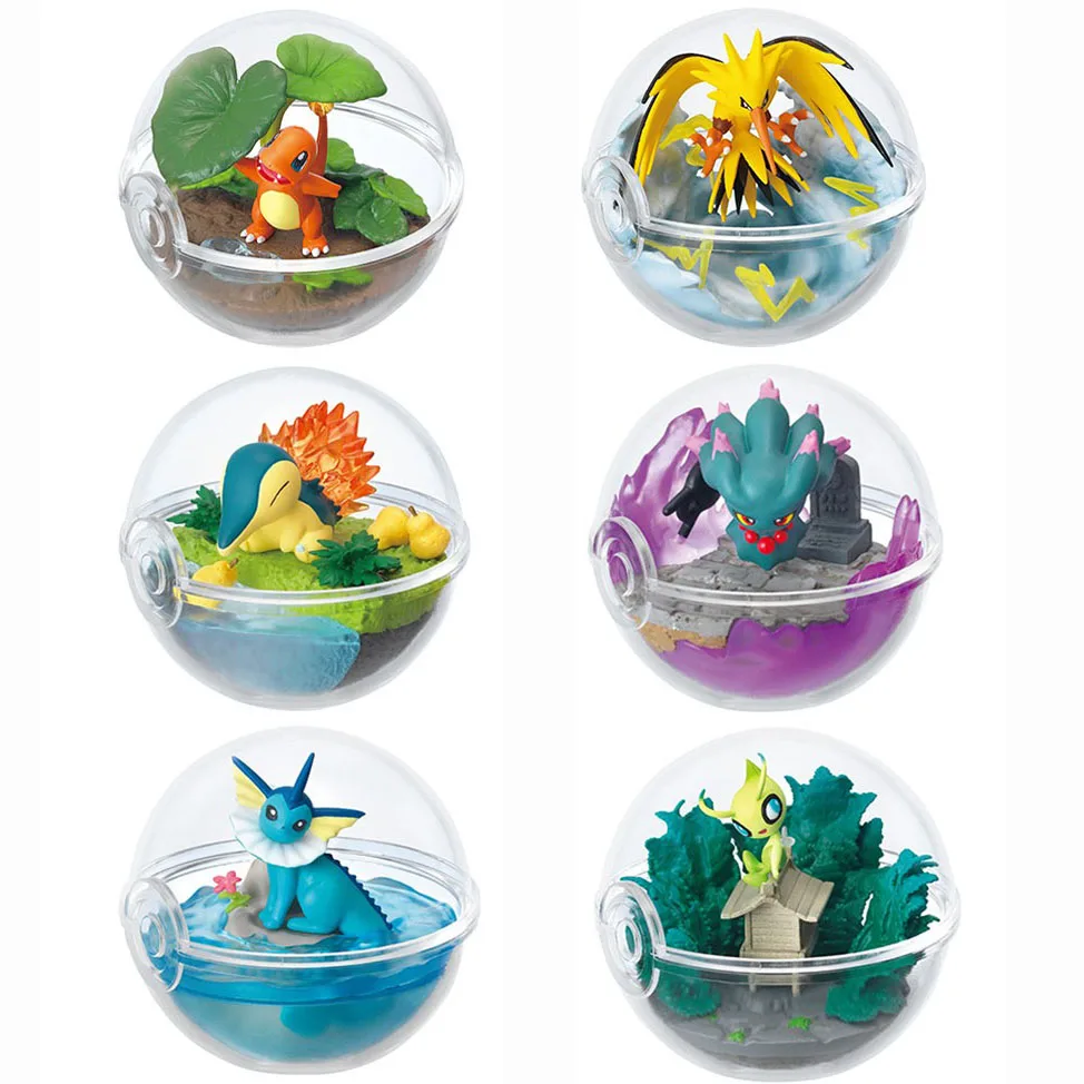 6 шт./компл. аниме прозрачный шар с чармандером Селеби синдакилом мумой Zapdos vaporion